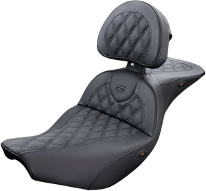 Saddlemen - Roadsofa Seat - With Backrest - Full Lattice Stitch - Heated - Black - Indian - Roadsofa Lattice Stitch Heated Seat - I14-07-182BRHCT Saddlemen - Roadsofa Seat - With Backrest - Full Lattice Stitch - Heated - Black - Indian - Roadsofa Lattice Stitch Heated Seat - I14-07-182BRHCT