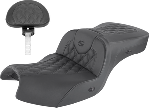 Saddlemen - Roadsofa Seat - With Backrest - Full Lattice Stitch - Black - Heated - GL - Roadsofa Lattice Stitch Heated Seat - I20-06-182BRHCT Saddlemen - Roadsofa Seat - With Backrest - Full Lattice Stitch - Black - Heated - GL - Roadsofa Lattice Stitch Heated Seat - I20-06-182BRHCT