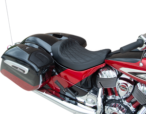Drag Specialties - Solo Seat - Double Diamond - Black Stitching - '14-22 Indian - Solo Seat - 0810-2267 Drag Specialties - Solo Seat - Double Diamond - Black Stitching - '14-22 Indian - Solo Seat - 0810-2267