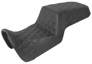 Saddlemen - Step Up Seat - Full Lattice Stitch - Black - Step Up  Seat  Full Lattice Stitch - 821-34-175