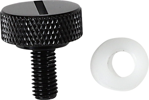 Drag Specialties - Seat Knob - Black - Slotted - 1/4-28 - Seat Mounting Knob - 370296