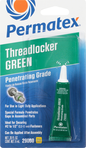 Permatex - Penetrating Grade Threadlocker Green 6 Ml - 29000 Permatex - Penetrating Grade Threadlocker Green 6 Ml - 29000