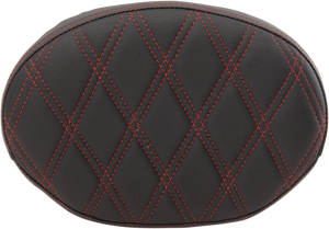 Drag Specialties - Backrest Pad - Oval - Double Diamond - Red Thread - Backrest Pad - 0822-0430