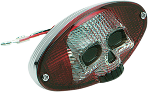 Drag Specialties - Taillight - Red Cat Eye with Skull Face - Red and Clear Skull Taillight - 12-0403RCR-BC3