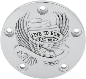Drag Specialties - Points Cover - Chrome/Black - Live To Ride Points Cover - 30-0187CA