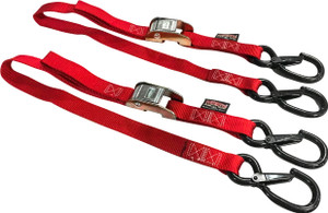 Powertye - Tie-down Cam Sec Hook Watercra Watercraft 1"x3' Red Pair - 22031-S Powertye - Tie-down Cam Sec Hook Watercra Watercraft 1"x3' Red Pair - 22031-S