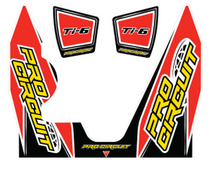 Pro Circuit - Ti-6 Wrap/end Cap Decal Yz450f Replacement Muffler Stickers - DC14TI6-YZ450F