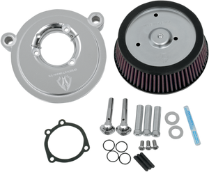 Arlen Ness - Stage-1 Big Sucker - Chrome - '99-'17 - Big Sucker Air Filter Kit Accepts 8" Round Aftermarket Covers Only - 18-507