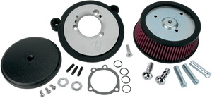 Arlen Ness - Big Sucker 1 Cover - Black - Evolution - Big Sucker Stage I Air Filter Kit with Standard Filter  Smooth - 18-327