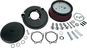 Arlen Ness - Big Sucker 1 Cover - Black - Big Sucker Stage I Air Filter Kit with Standard Filter  Smooth - 18-329