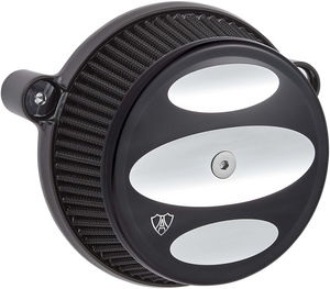 Arlen Ness - Scalloped Stage-1 Big Sucker - Black - M8 - Big Sucker Stage 1 Air Filter Kit - 18-340