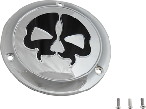 Drag Specialties - Split Skull Derby Cover - Chrome - 3-Hole - Split Skull Derby Cover - 78045