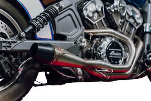 Sawicki - Indian Scout Shorty Brushed Ss W/ Blk End Cap - 930-01361