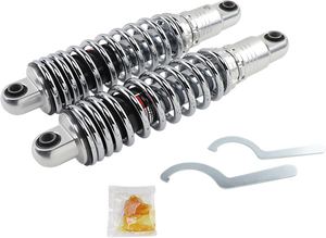 Drag Specialties Shocks - Premium Ride-Height Adjustable Shocks - Chrome - Heavy Duty - 13" - Premium Ride-Height Adjustable Shocks  13.00" - C16-0154H Drag Specialties Shocks - Premium Ride-Height Adjustable Shocks - Chrome - Heavy Duty - 13" - Premium Ride-Height Adjustable Shocks  13.00" - C16-0154H