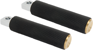 Arlen Ness - Passenger Knurled Footpegs - Brass - FLDE - M-Eight Fusion Footpegs - 07-945