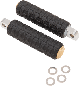 Arlen Ness - Footpegs - Air Trax - Brass - Fusion Male-Mount Footpegs - 07-964