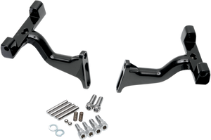 Drag Specialties - Passenger Footboard Raised Mount - Black - Passenger Floorboard Mounts for Dressers - P17-0407B