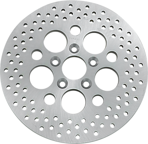 Drag Specialties - Drilled Brake Rotor - Rear - 11.875" - Touring - Polished Stainless Steel Drilled Brake Rotor - 06-0177A