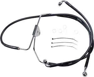 Drag Specialties - Brake Line - Front - Black - +2" - Extended Length Black Vinyl Brake Line Kit - 620085-2BLK