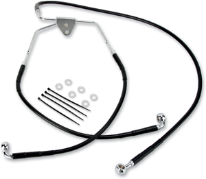 Drag Specialties - Brake Line - Front - Black - +10" - Extended Length Black Vinyl Brake Line Kit - 620085-10BLK