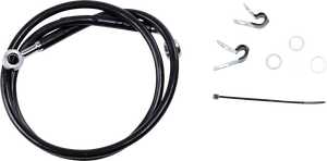 Drag Specialties - Brake Line - Front (Upper) - Black - Stainless Steel Brake Line Kit - 660313-BLK