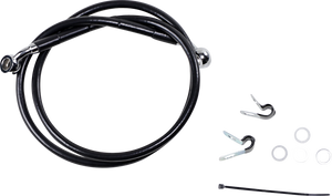 Drag Specialties - Brake Line - Front (Upper) - Black - Stainless Steel Brake Line Kit - 660310-BLK