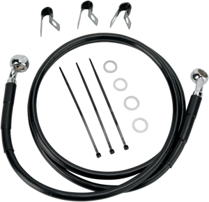 Drag Specialties - Brake Line - Front - Black - +6" - '00-'07 FLST - Extended Length Black Vinyl Brake Line Kit - 660214-6BLK