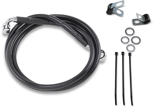 Drag Specialties - Brake Line - Front - Black - +8" - '99-'07 FXST - Extended Length Black Vinyl Brake Line Kit - 640210-8BLK