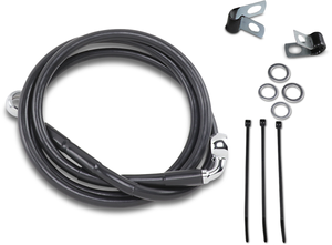 Drag Specialties - Brake Line - Front - Black - +6" - Extended Length Black Vinyl Brake Line Kit - 640113-6BLK
