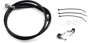 Drag Specialties - Brake Line - Front - Black - +2" - FXD '00-'05 - Extended Length Black Vinyl Brake Line Kit - 640112-2BLK
