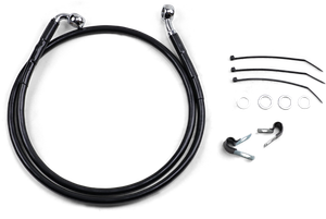 Drag Specialties - Brake Line - Front - Black - +4" - FXD '00-'05 - Extended Length Black Vinyl Brake Line Kit - 640112-4BLK