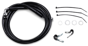 Drag Specialties - Brake Line - Front - Black - +10" - FXD '00-'05 - Extended Length Black Vinyl Brake Line Kit - 640112-10BLK
