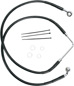 Drag Specialties - Brake Line - Front (Upper) - Black - Stainless Steel Brake Line Kit - 660328-BLK
