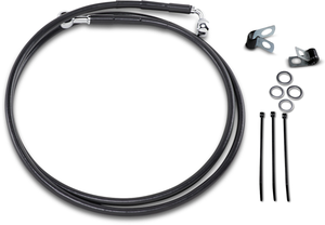 Drag Specialties - Brake Line - Front - Black - +10" - Extended Length Black Vinyl Brake Line Kit - 640115-10BLK