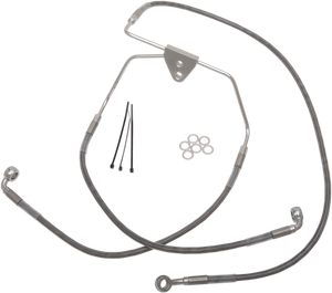 Drag Specialties - Brake Line - Front - +6" - Touring - Stainless Steel - Extended Length Stainless Steel Brake Line Kit - 620085-6