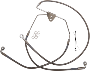 Drag Specialties - Brake Line - Front - +10" - Touring - Stainless Steel - Extended Length Stainless Steel Brake Line Kit - 620085-10