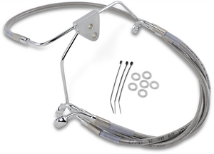Drag Specialties - Brake Line - Front - +4" - Touring - Stainless Steel - Extended Length Stainless Steel Brake Line Kit - 660411-4