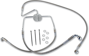 Drag Specialties - Brake Line - Front - +2" - Stainless Steel - Extended Length Stainless Steel Brake Line Kit - 644410-2