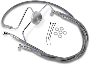 Drag Specialties - Brake Line - Front - +10" - Stainless Steel - Extended Length Stainless Steel Brake Line Kit - 644410-10