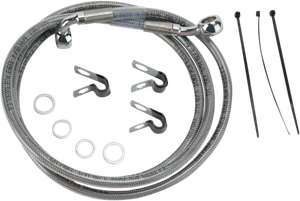Drag Specialties - Brake Line - Front - +10" - Stainless Steel - Extended Length Stainless Steel Brake Line Kit - 660214-10