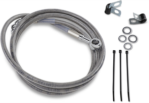 Drag Specialties - Brake Line - Front - +8" - Stainless Steel - Extended Length Stainless Steel Brake Line Kit - 640115-8