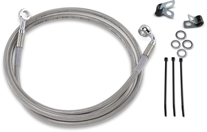 Drag Specialties - Brake Line - Front - +10" - Stainless Steel - Extended Length Stainless Steel Brake Line Kit - 640115-10