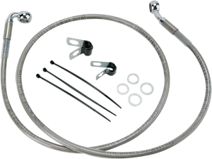 Drag Specialties - Brake Line - Front - +2" - Stainless Steel - Extended Length Stainless Steel Brake Line Kit - 640112-2
