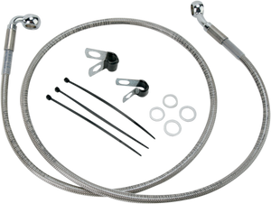 Drag Specialties - Brake Line - Front - +10" - Stainless Steel - Extended Length Stainless Steel Brake Line Kit - 640112-10