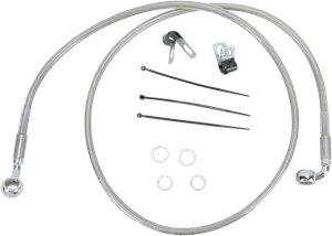 Drag Specialties - Brake Line - Front - +2" - Stainless Steel - Extended Length Stainless Steel Brake Line Kit - 640110-2