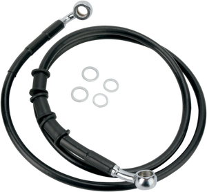 Drag Specialties - Brake Line - Front (Upper) - Black - Stainless Steel Brake Line Kit - 680214BLK