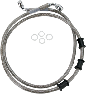 Drag Specialties - Brake Line - Front - +2" - Stainless Steel - Extended Length Stainless Steel Brake Line Kit - 680219-2