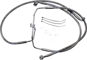Drag Specialties - Brake Line - +4" - Stainless Steel - FXDF '08-'17 - Extended Length Stainless Steel Brake Line Kit - 660325-4
