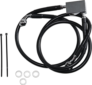 Drag Specialties - Brake Line - Rear - Black - +3" - Softail '00-'03 - Extended Length Black Vinyl Brake Line Kit - 640221-3BLK