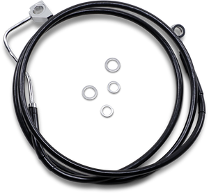 Drag Specialties - Brake Line - Front - Black - +2" with ABS - Extended Length Black Vinyl Brake Line Kit - 614220-2BLK